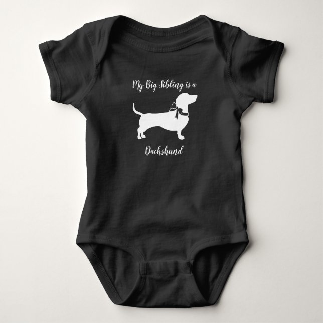 Dachshund Weiner Dog Baby Shower Gender Neutral Baby Bodysuit (Front)