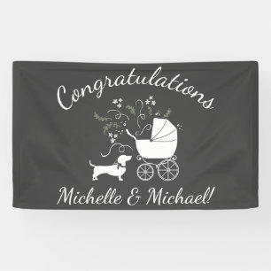 Dachshund Weiner Dog Baby Shower Gender Neutral Banner