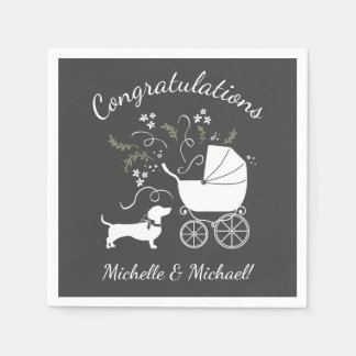 Dachshund Weiner Dog Baby Shower Gender Neutral Napkins