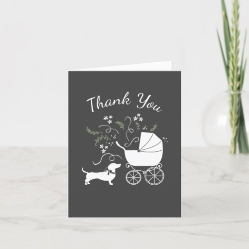 Dachshund Weiner Dog Baby Shower Gender Neutral Thank You Card