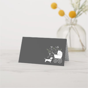 Dachshund Weiner Dog Baby Shower Place Card
