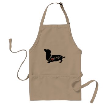 Dachshund "weiner Dog" Love Adult Apron by Silhouette_Shop at Zazzle