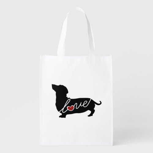 Dachshund Weiner Dog Love Reusable Grocery Bag