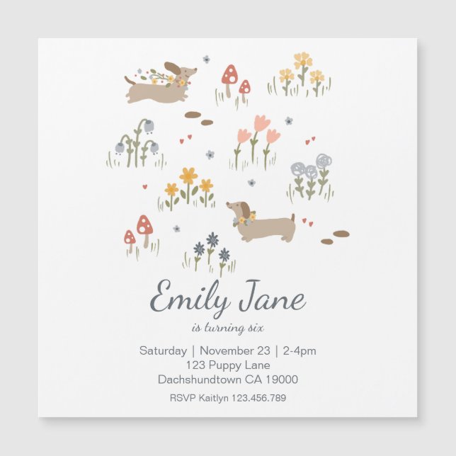 Dachshund Weiner Dog Lovers Party Invitation (Front)