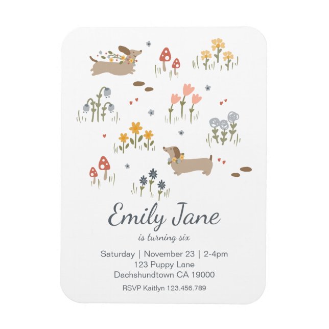 Dachshund Weiner Dog Lovers Party Invitation Magnet (Vertical)