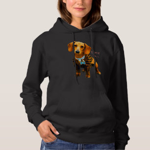 Dachshund Weiner Dog Mom Dad Love Doxie Puppy Cut Hoodie