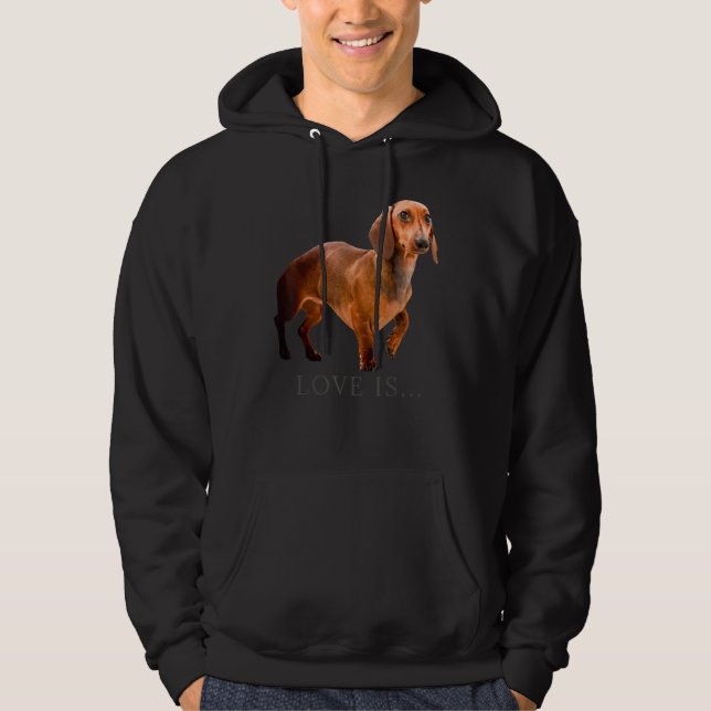 Dachshund Weiner Dog Mom Dad Love Doxie Puppy Cute Hoodie (Front)