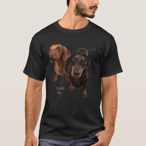 Dachshund Weiner Dog Mom Dad Love Doxie Puppy Cute T_Shirt