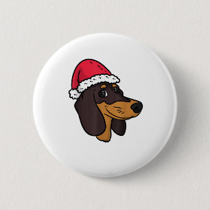 Dachshund Weiner Dog Santa Christmas  Button