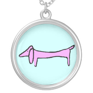Dachshund, Weiner dog Silver Plated Necklace