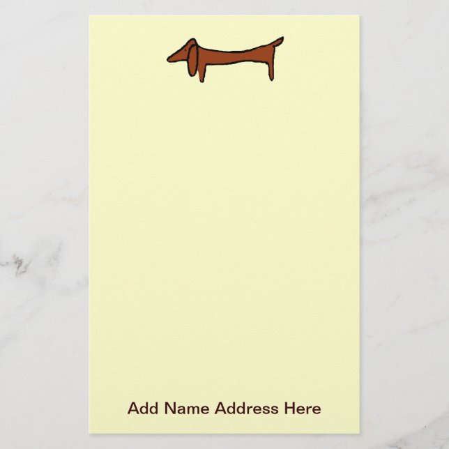 Dachshund Weiner Dog Stationery (Front)