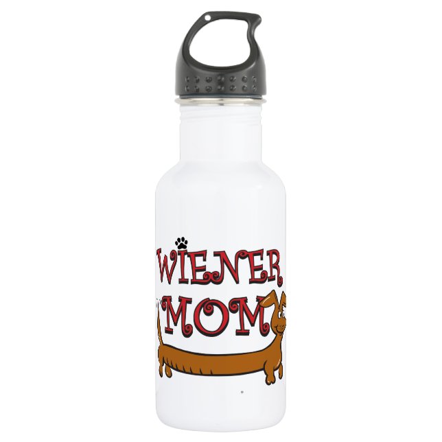 Dachshund Weiner MOM Water Bottle (Front)