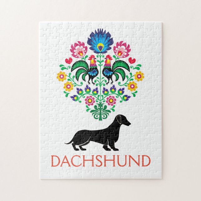 Dachshund Welcome hex Sign, edit text Jigsaw Puzzle (Vertical)