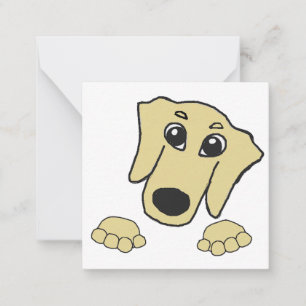 dachshund wheaten cartoon peeking note card