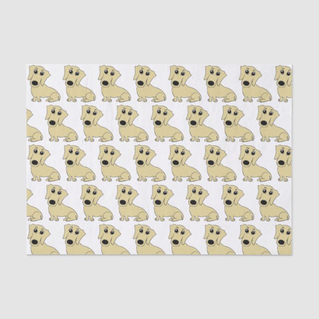 dachshund wheaton cartoon tissue paper (Front)