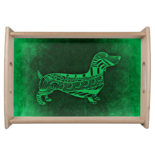 Dachshund Wiener Dog Abstract Art serving tray