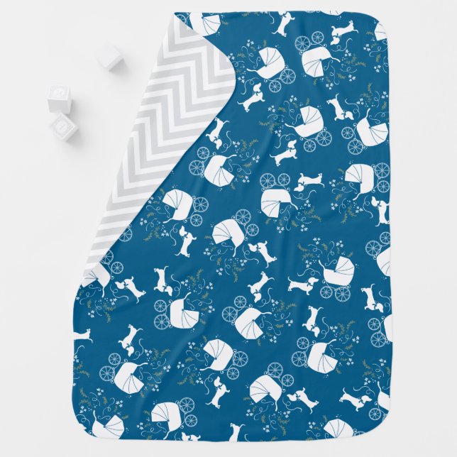 Dachshund Wiener Dog Baby Shower Baby Blanket (In Situ)