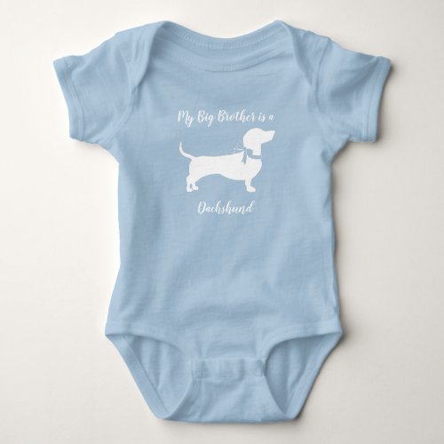 Dachshund Wiener Dog Baby Shower Blue Boy Baby Bodysuit