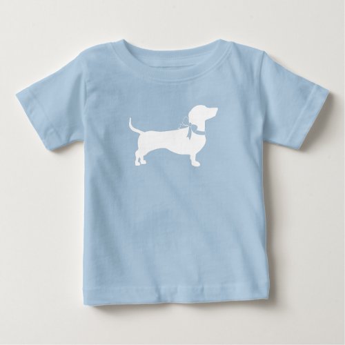 Dachshund Wiener Dog Baby Shower Blue Boy Baby T_Shirt