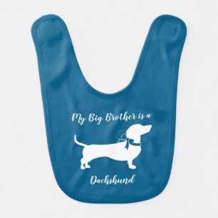 Dachshund Wiener Dog Baby Shower Blue Boy Bib