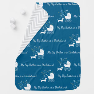 Dachshund Wiener Dog Baby Shower Blue Boy Blanket