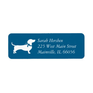 Dachshund Wiener Dog Baby Shower Blue Boy Label