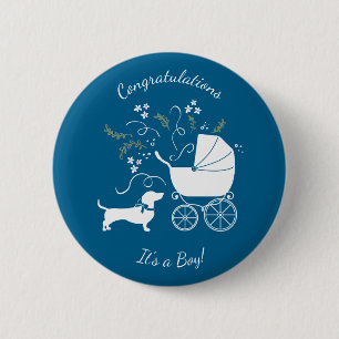 Dachshund Wiener Dog Baby Shower Button