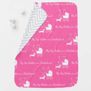 Dachshund Wiener Dog Baby Shower Pink Girl Baby Blanket