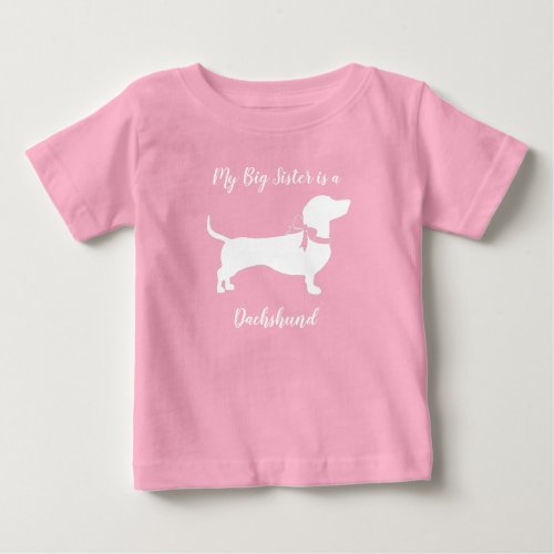 Dachshund Wiener Dog Baby Shower Pink Girl Baby T_Shirt