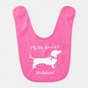 Dachshund Wiener Dog Baby Shower Pink Girl Bib