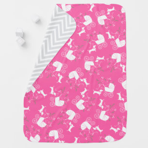 Dachshund Wiener Dog Baby Shower Pink Girl Blanket