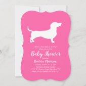 Dachshund Wiener Dog Baby Shower Pink Girl Invitation (Front)
