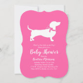 Dachshund Wiener Dog Baby Shower Pink Girl Invitation (Front)