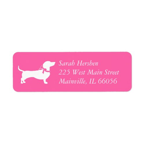 Dachshund Wiener Dog Baby Shower Pink Girl Label