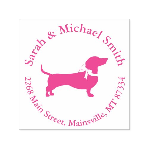 Dachshund Wiener Dog Baby Shower Pink Girl Self_inking Stamp