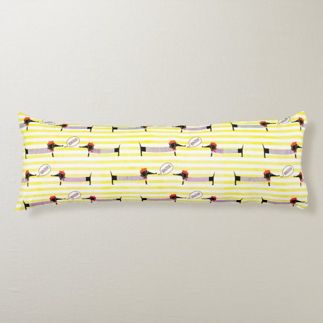 Dachshund Wiener Dog Bonjour Body Pillow (Front)