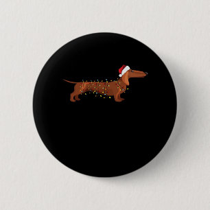 Dachshund Wiener Dog Christmas Light Essential T-S Button