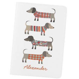 Dachshund Wiener Dog Custom Name Personalized Passport Holder