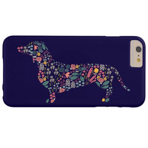 Dachshund Wiener Dog Floral Pattern Watercolor Art Barely There iPhone 6 Plus Case