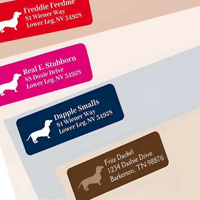 Dachshund Wiener Dog | Navy Return Address Label (Creator Uploaded)