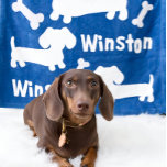Dachshund Wiener Dog Personalized Blanket | Doxie at Zazzle