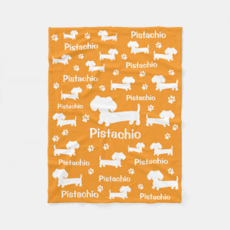 Dachshund Wiener Dog Personalized Blanket Orange