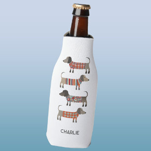 Dachshund Wiener Dog Personalized Bottle Cooler