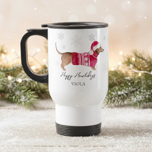 Dachshund Wiener Dog Pet Name Holiday Travel Mug