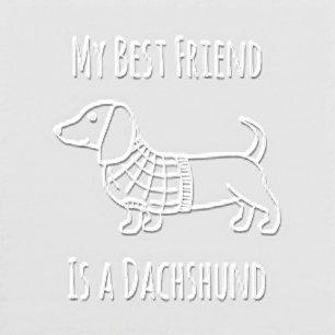 Dachshund Wiener Dog Plaid Sweater Quote 2 Embosser