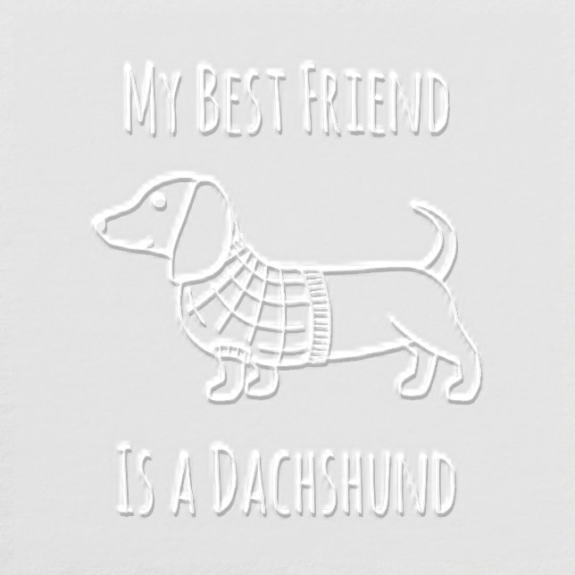 Dachshund Wiener Dog Plaid Sweater Quote 2 Embosser (Design)