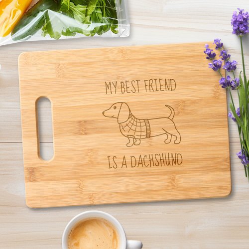 Dachshund Wiener Dog Plaid Sweater Quote Cutting Board