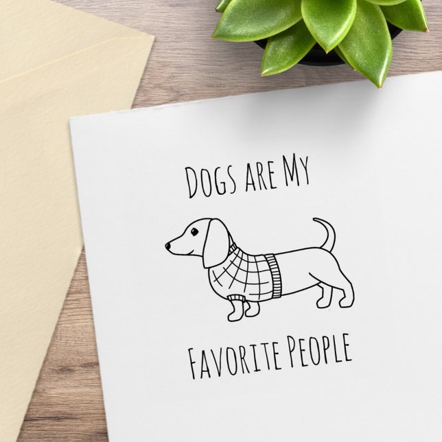 Dachshund Wiener Dog Plaid Sweater Quote Rubber Stamp (Creator Uploaded)