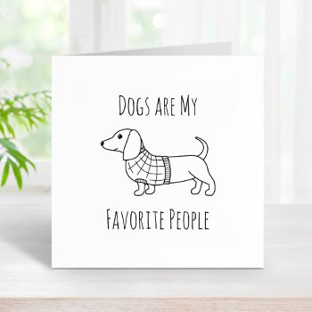Dachshund Wiener Dog Plaid Sweater Quote Rubber Stamp by Chibibi at Zazzle