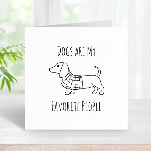 Dachshund Wiener Dog Plaid Sweater Quote Rubber Stamp